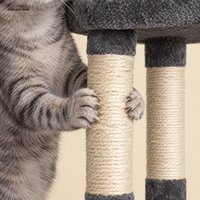 Arbre à chat compact 100 cm, 7 colonnes avec hamac, ses colonnes à griffer