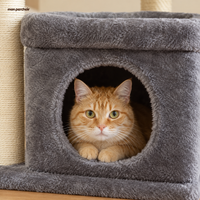 Arbre à chat compact 60 cm avec niche privative, la niche fermée