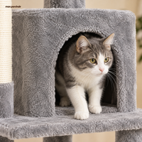 Arbre à chat Maine Coon 5 niveaux avec grand hamac, la niche fermée