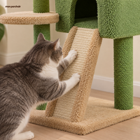 Arbre à chat sol-plafond 252 cm avec hamac et corbeille, sa rampe griffoir