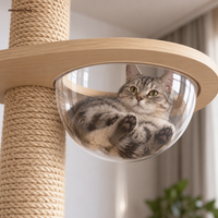 Arbre à chat sol-plafond 270 cm avec capsule transparente, sa capsule transparente