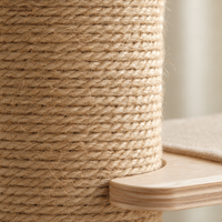 Arbre à chat sol-plafond en bois, hauteur réglable, le sisal naturel