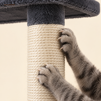 Arbre à chat XXL 136 à 184 cm avec 2 niches et grand hamac, ses poteaux en sisal