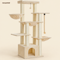 Arbre à chat XXL robuste pour Maine Coon, multi-niveaux, coloris Beige