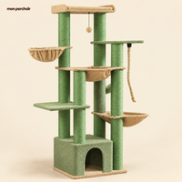 Arbre à chat XXL robuste pour Maine Coon, multi-niveaux, coloris Vert