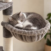 Arbre à chat XXL sol-plafond avec hamac et niche cosy